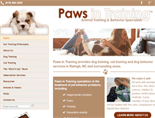 Tablet Screenshot of pawsintraining.com